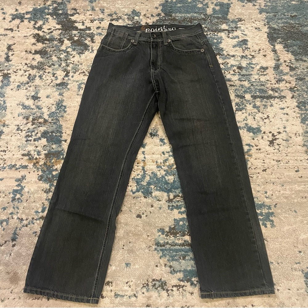 Point Zero Men's Dark Gray Straight Jeans